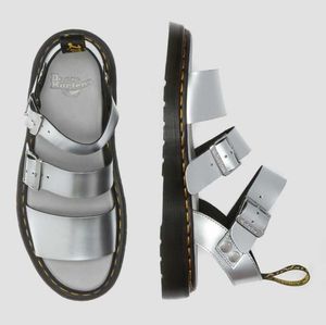 NEW Dr. Martens Womens size 10 Silver Strappy Sandles Gryphon
